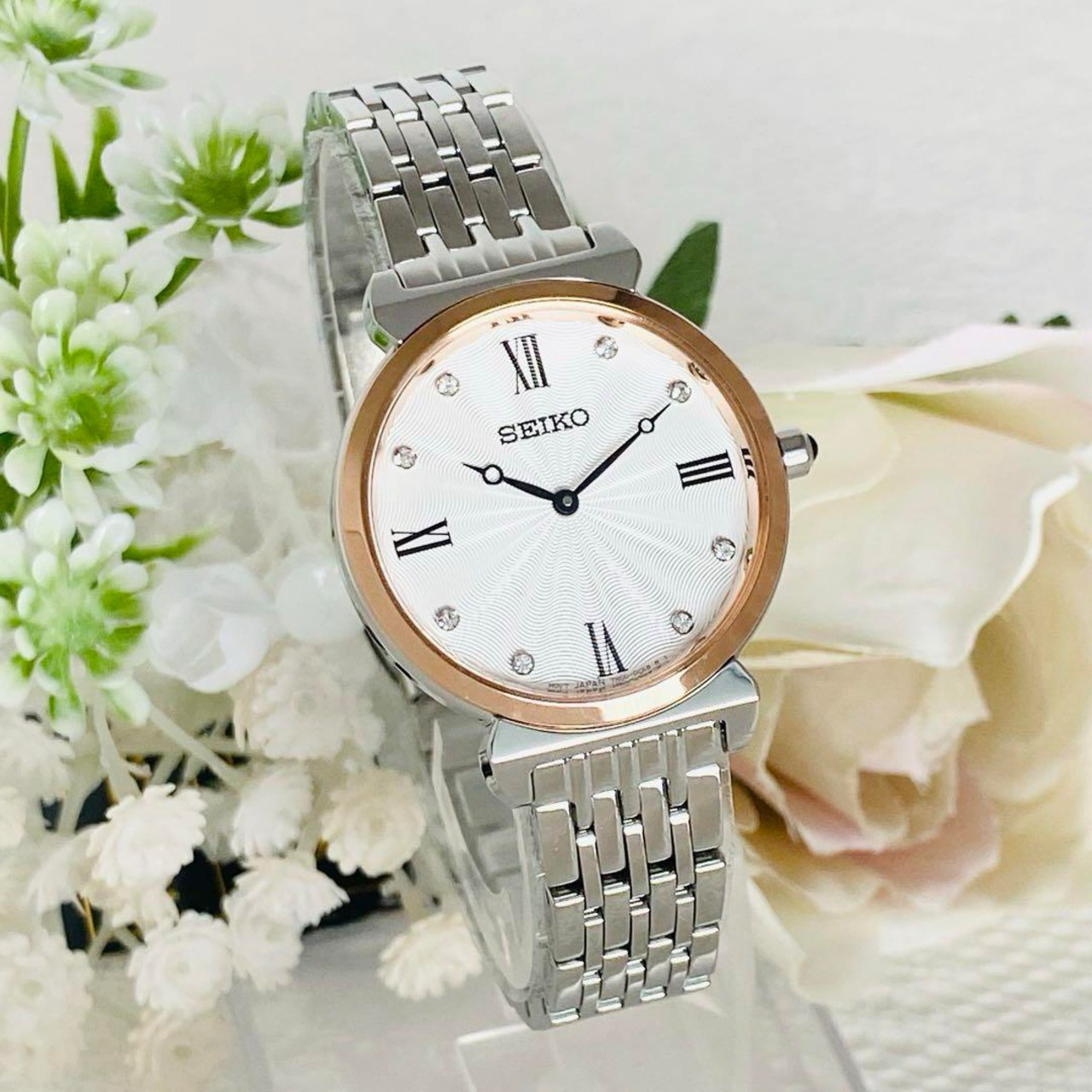 新品】SEIKOセイコー腕時計クォーツレディースゴールドシルバー  