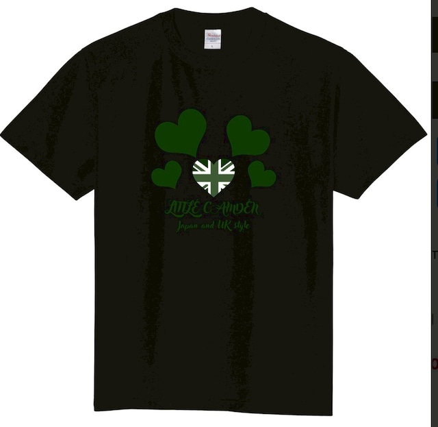 プチハートTシャツ ブラックグリーン