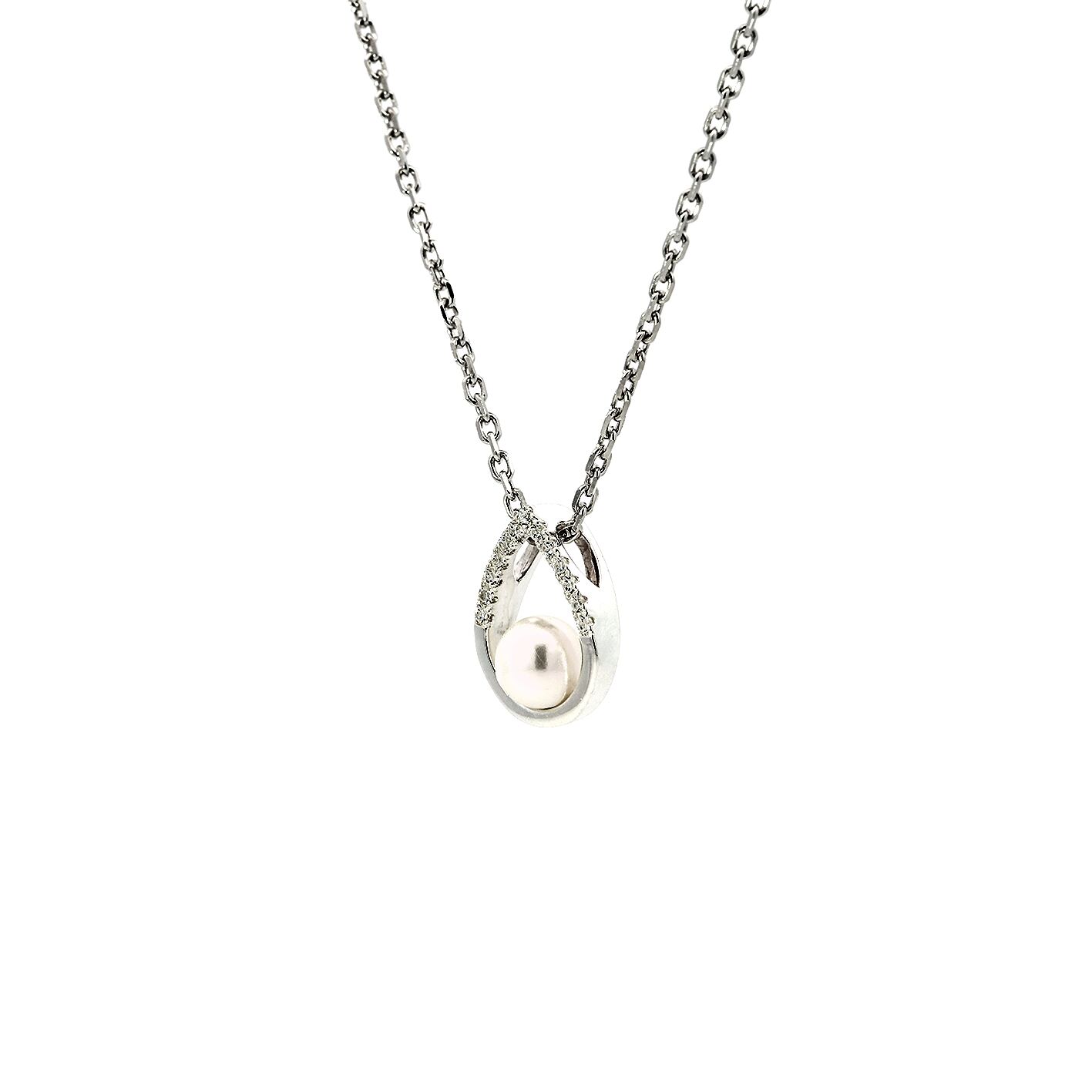 【ダイヤパールネックレス】K18 Pt950 淡水パールネックレス モアサナイトネックレス ダイヤモンドネックレス 真珠ネックレス K18 18K Pt850 Pt950 18金 プラチナ ネックレス