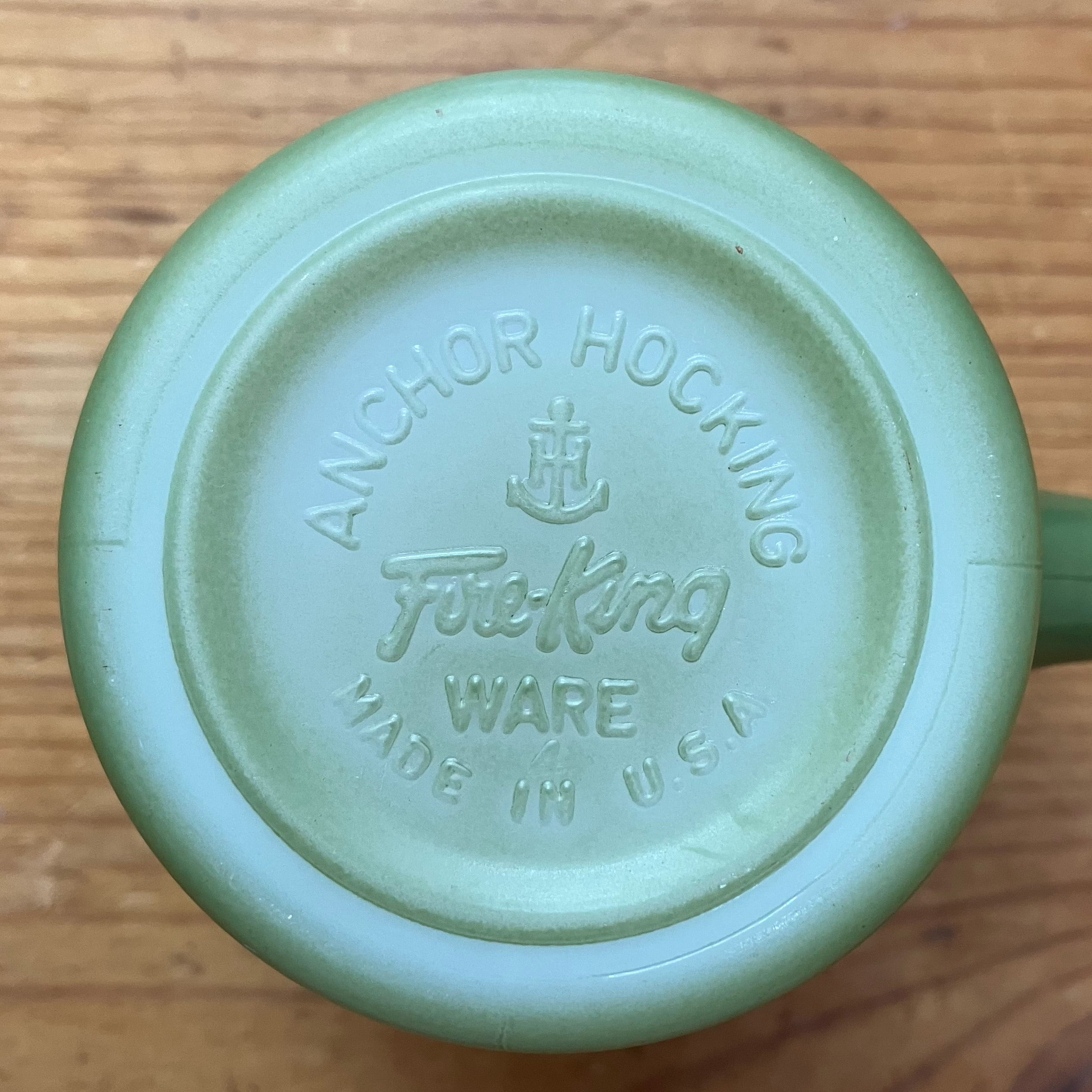 ファイヤーキング　緑のチェックマグカップ 2個セット　ミッドセンチュリー 楽天市場】【中古】Fire King Gingham Check Stackable Mug Green