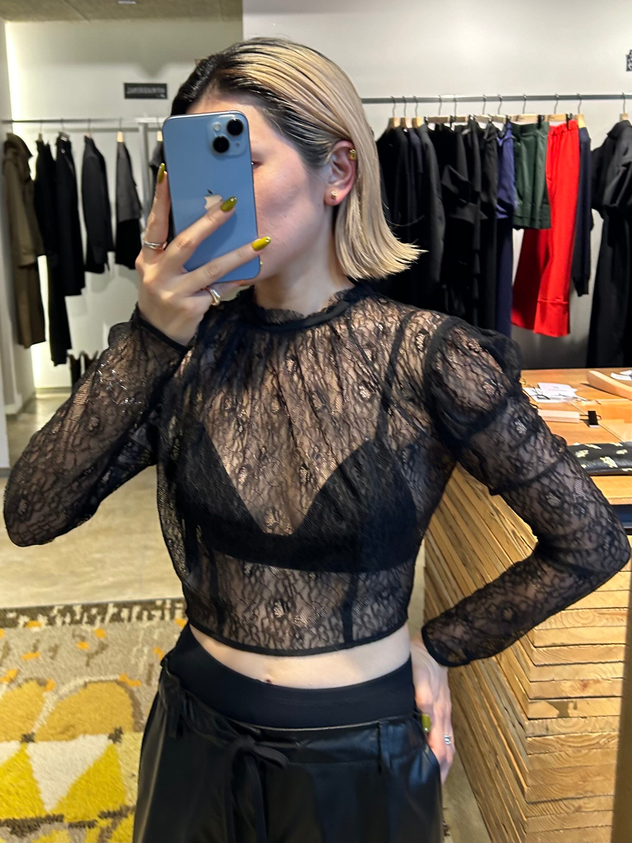 24AW】FETICO フェティコ / LACE SHEER TOP / レーストップス | TRENT 