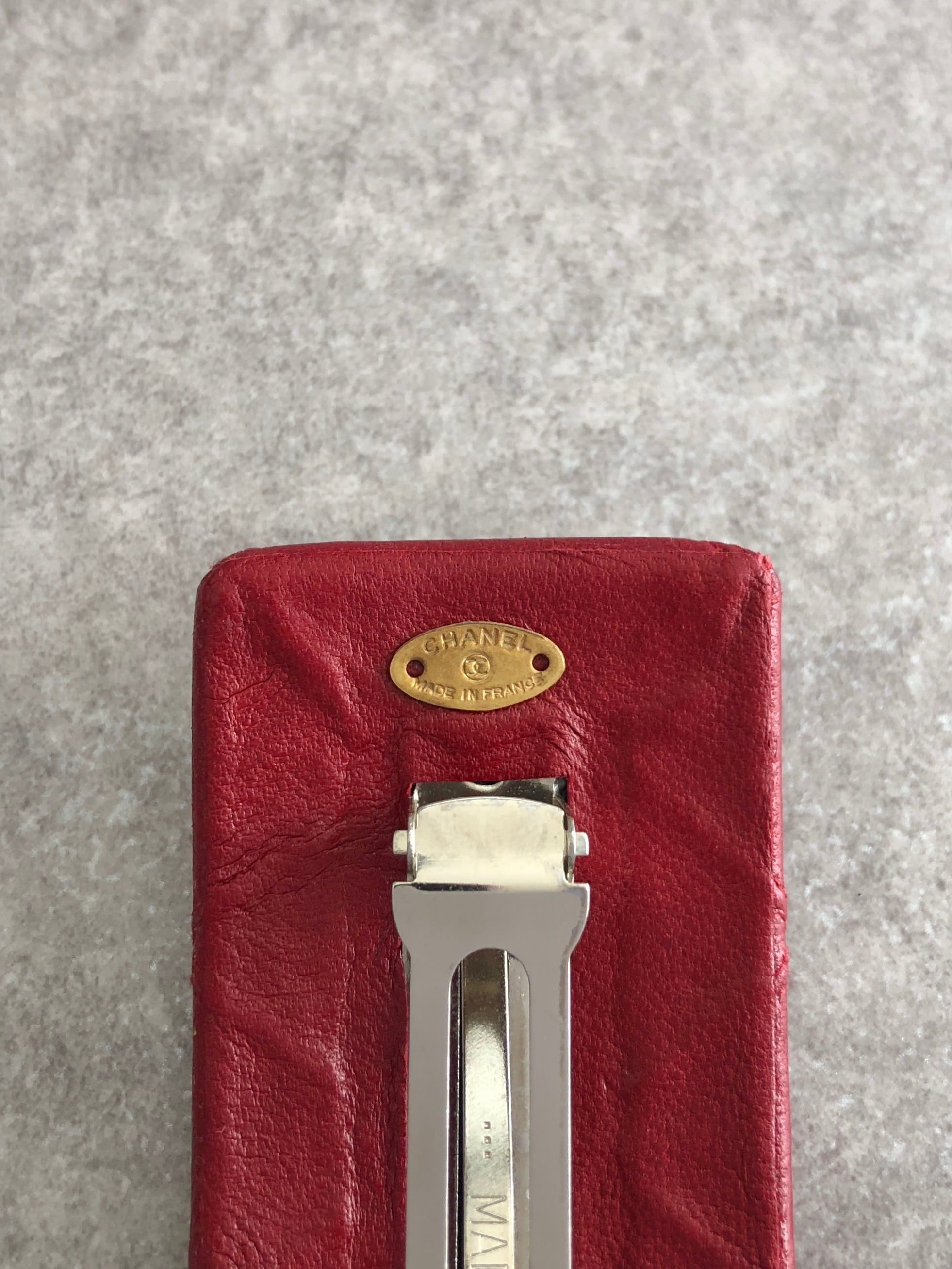 CHANEL シャネル ピコローレ ヘアアクセサリー レッド レザー vintage