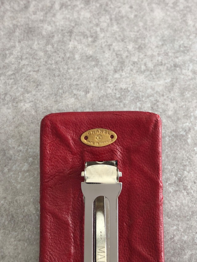CHANEL シャネル ピコローレ ヘアアクセサリー レッド レザー vintage ヴィンテージ オールド cixz7n