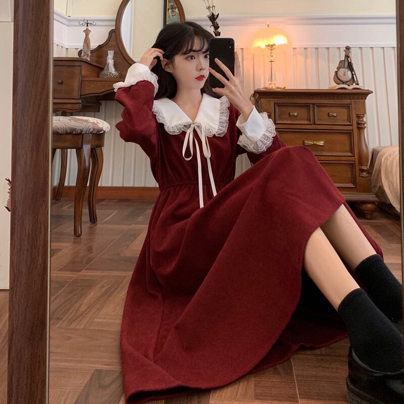 スプリングドレス スカート スタイルロング 春物 試着室85656606736