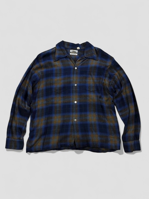 60's GRANT-CREST open collar rayon shirt