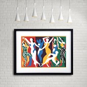 Dance Hall Ⅱ｜切り絵風カラフルアートポスター｜部屋を明るくするモダンデザイン｜｜国内生産・A4ポスター