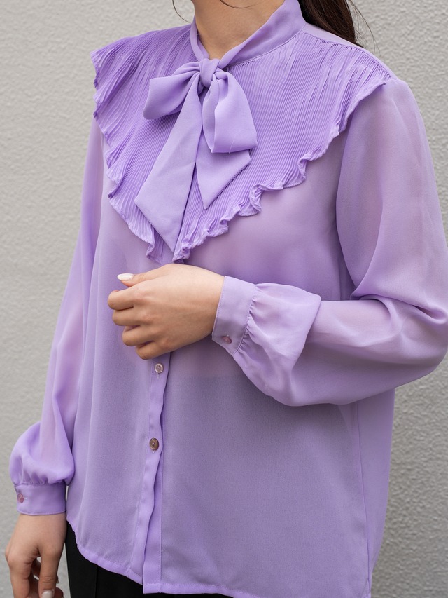 Vintage Purple Frilled Blouse