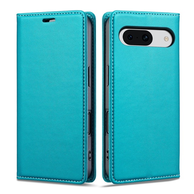 DAIMIU 適用Google Pixel 10a ケース 手帳型 ピクセル10a手帳ケース case 真珠光沢レザー RFID磁気防止 スマホケース 内蔵マグネット スタンド機能 カード入れ 薄型 ターコイズ