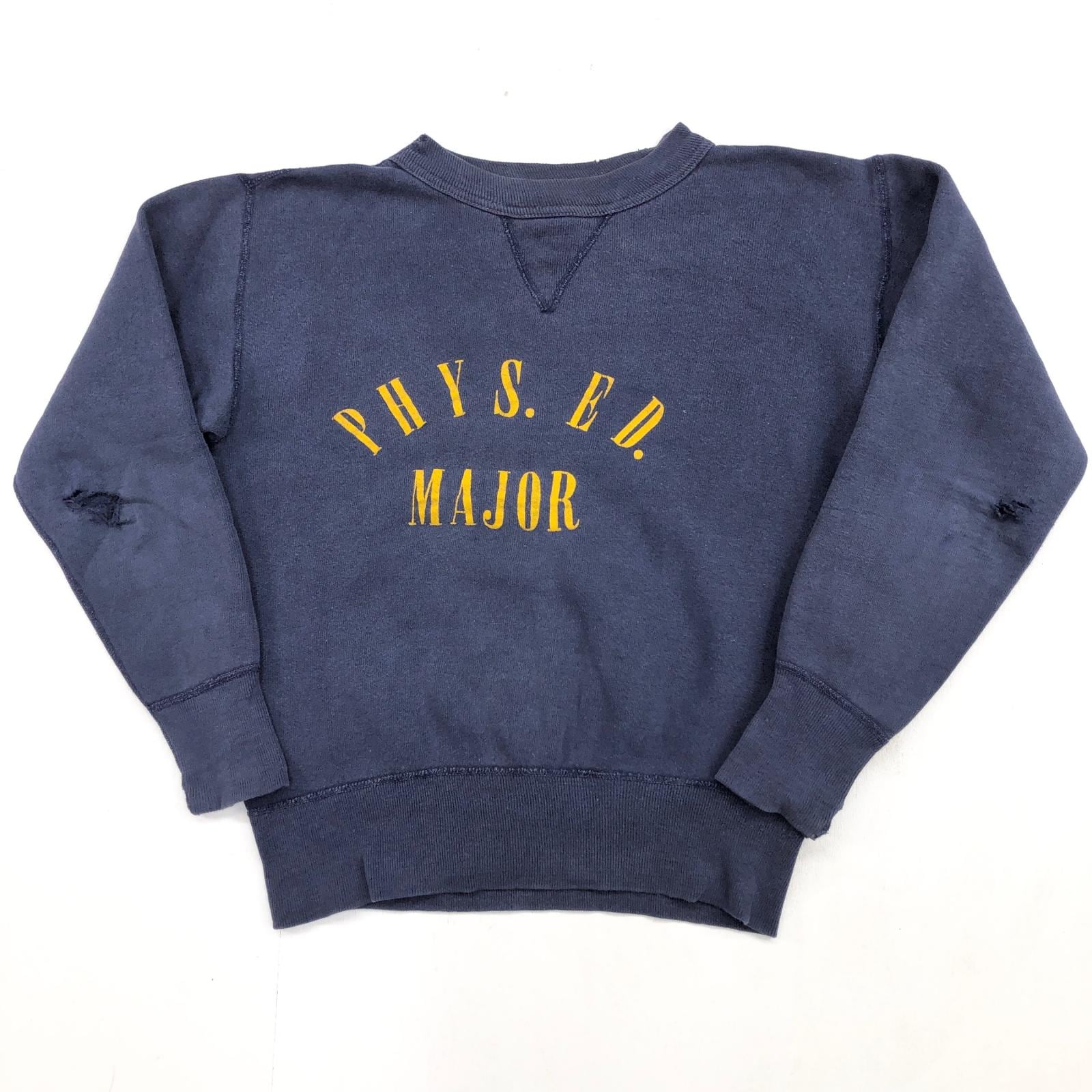 60's 旧タグRUSSELL 染み込みプリント　カレッジT サイズM RUSSELL ATHLETIC ラッセル 50- 60年代 USA製 貼り付け 前V サイズタグ
