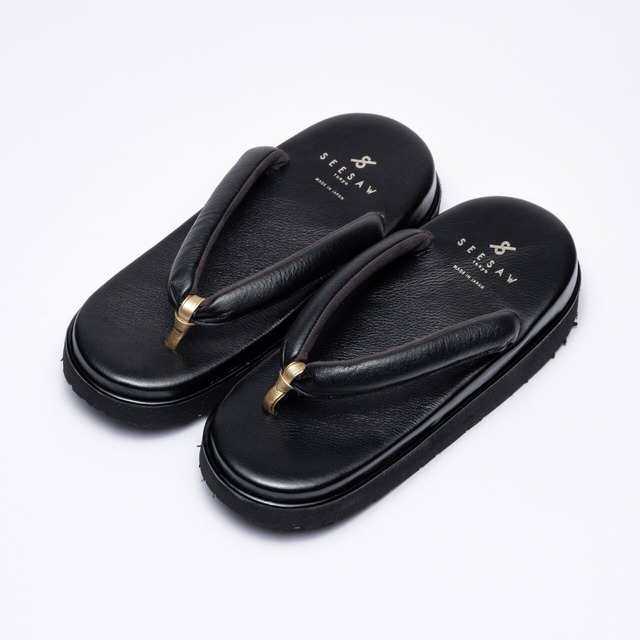 Leather zouri Sandals  　black　 ZS26-001(zouri Lamour)