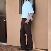 70's brown boots cut denim pants