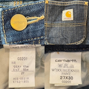 【Carhartt】ダブルニー デニム ペインターパンツ ジーンズ W27L30 カーハート US古着 アメリカ古着