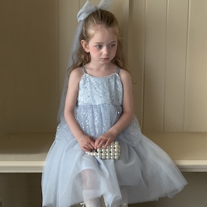 夏ベール付き花びらデザインワンピース