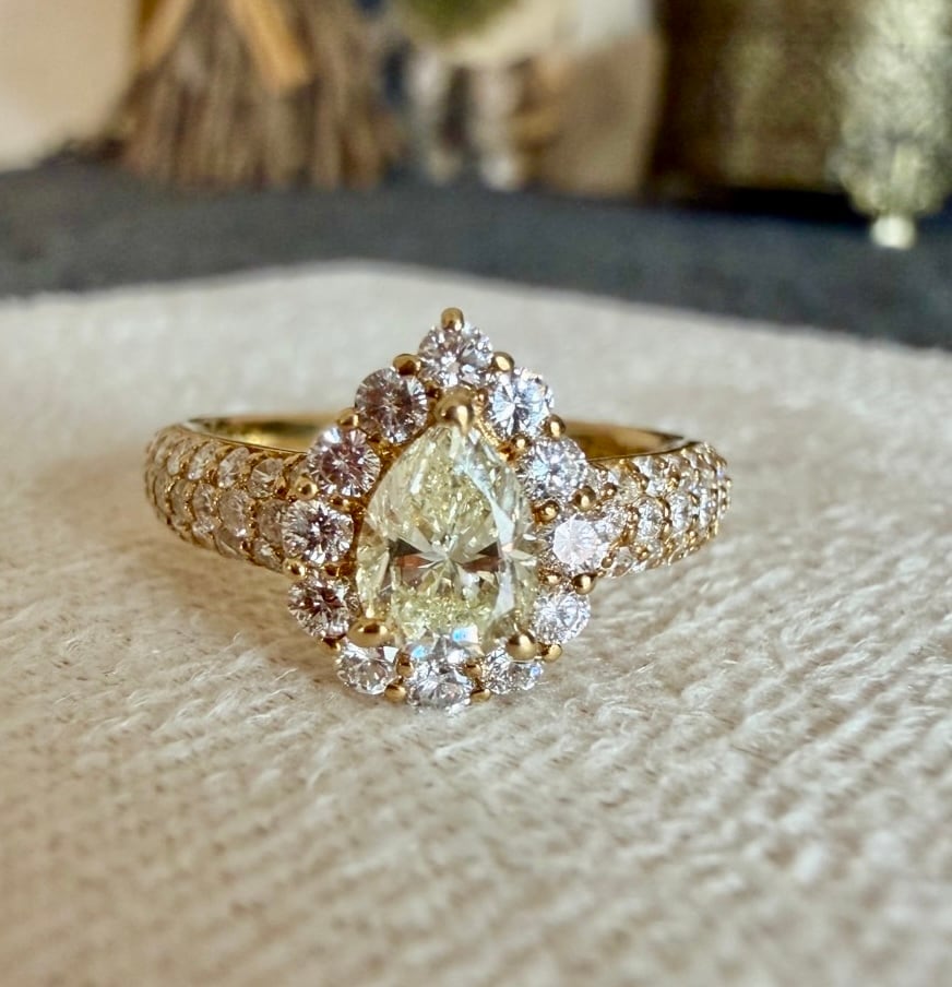 まなのん様♠ポンテベキオ　ダイヤモンド　リング　バヴェ　WG 豪華1.51ct✦ポンテヴェキオ◇K18YG*12号*ダイヤモンドリング* | Me,MiNE