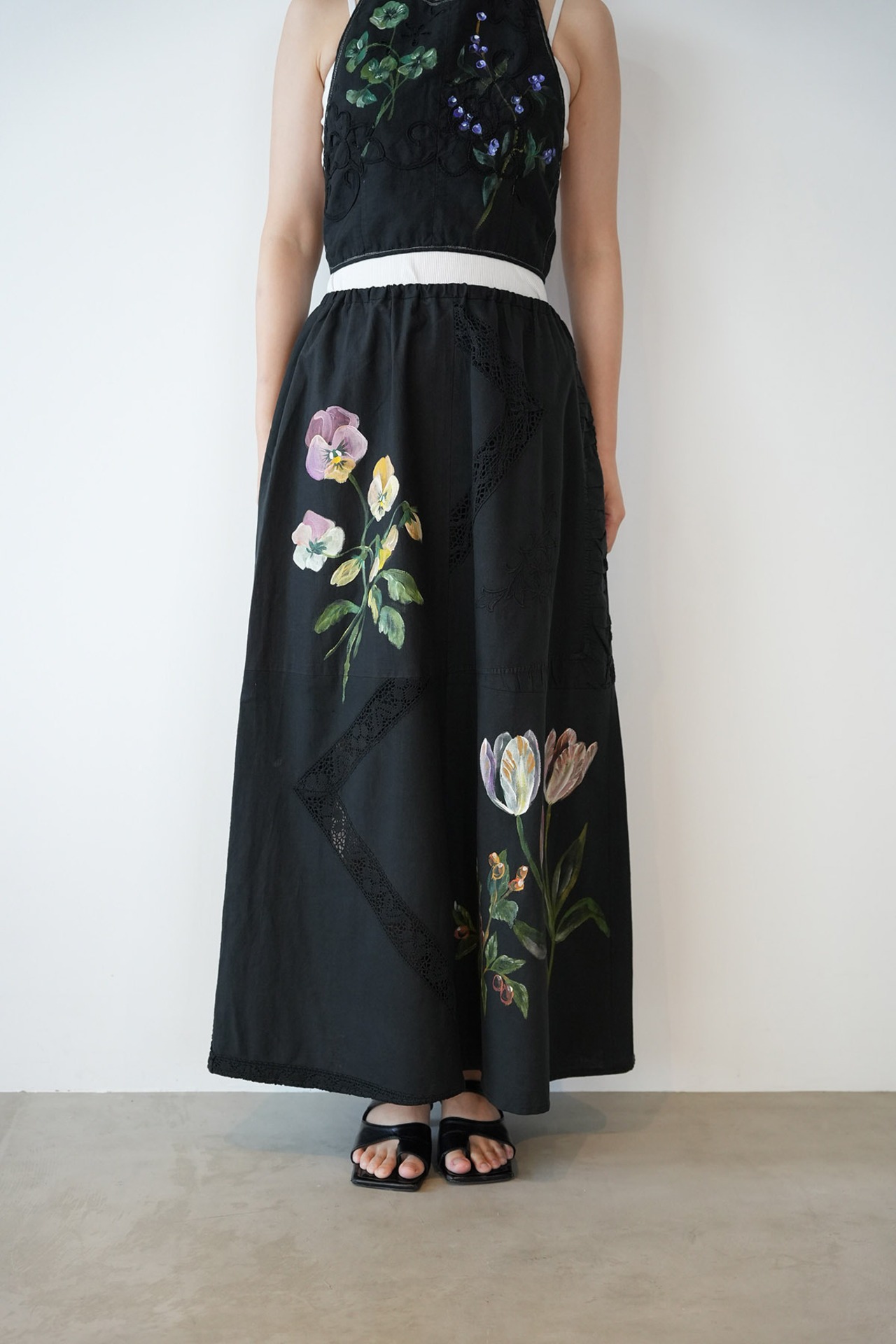 vintage lace skirt purple pansy