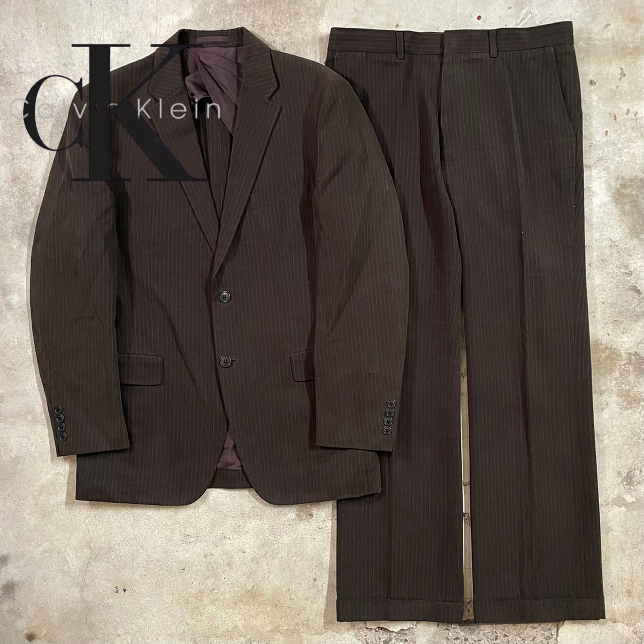 Calvin Klein〗stripe pattern cotton setup suit/カルバンクライン 