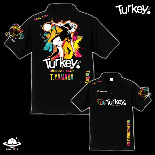 【Turkey! x BOWLSTAR】Turkey!ポロシャツ三鷹希モデル　ネーム入り【受注生産：10営業日程度】