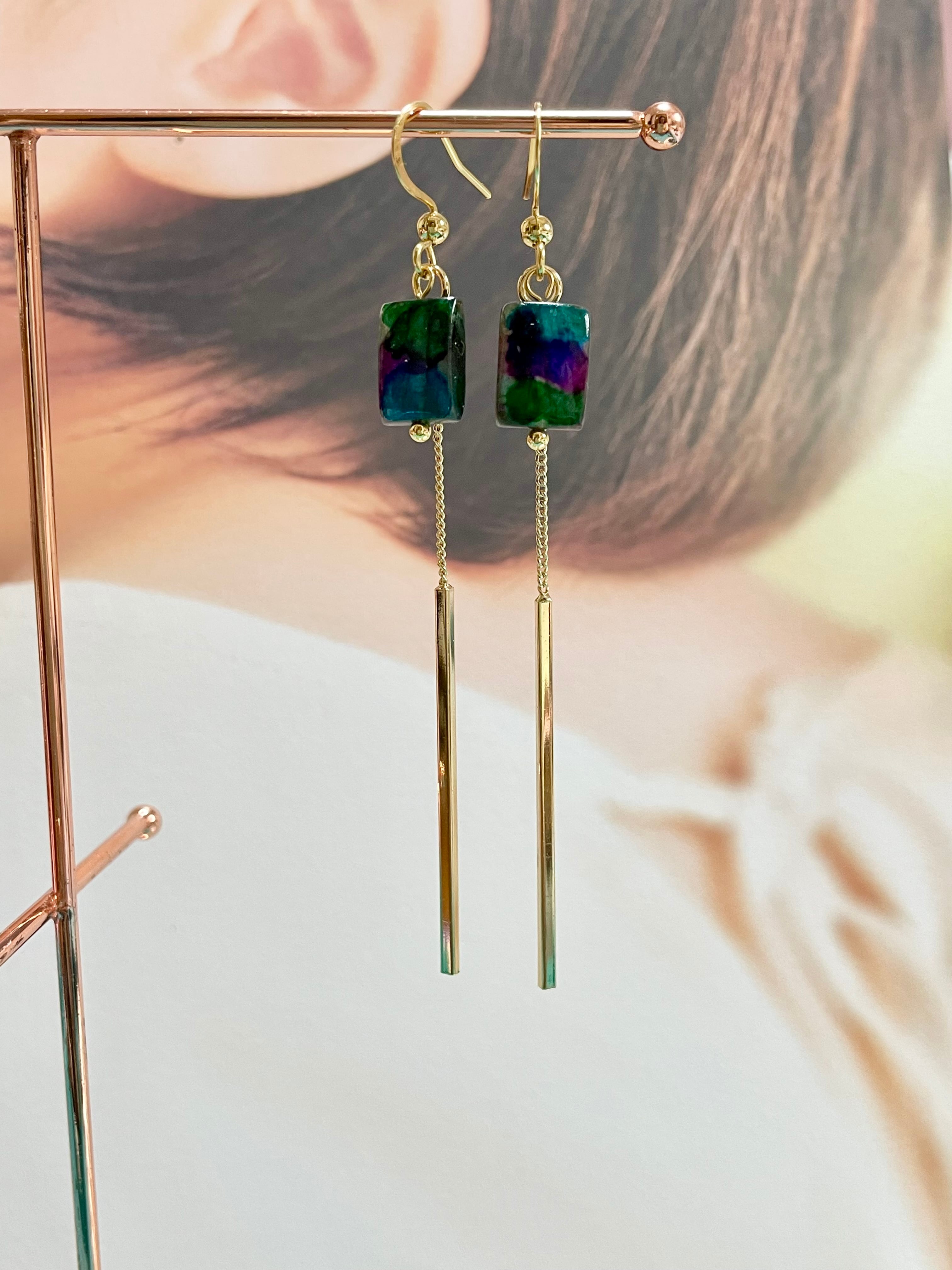 ラブラドライト✴︎ロングピアス | Atelier MOHALA