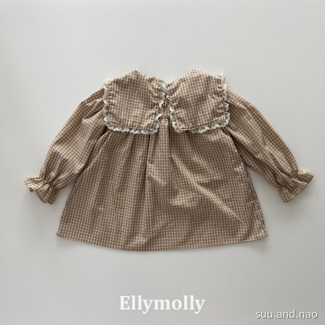 取寄:ELLYMOLLY マスクチェックブラウス/Jr※送料無料