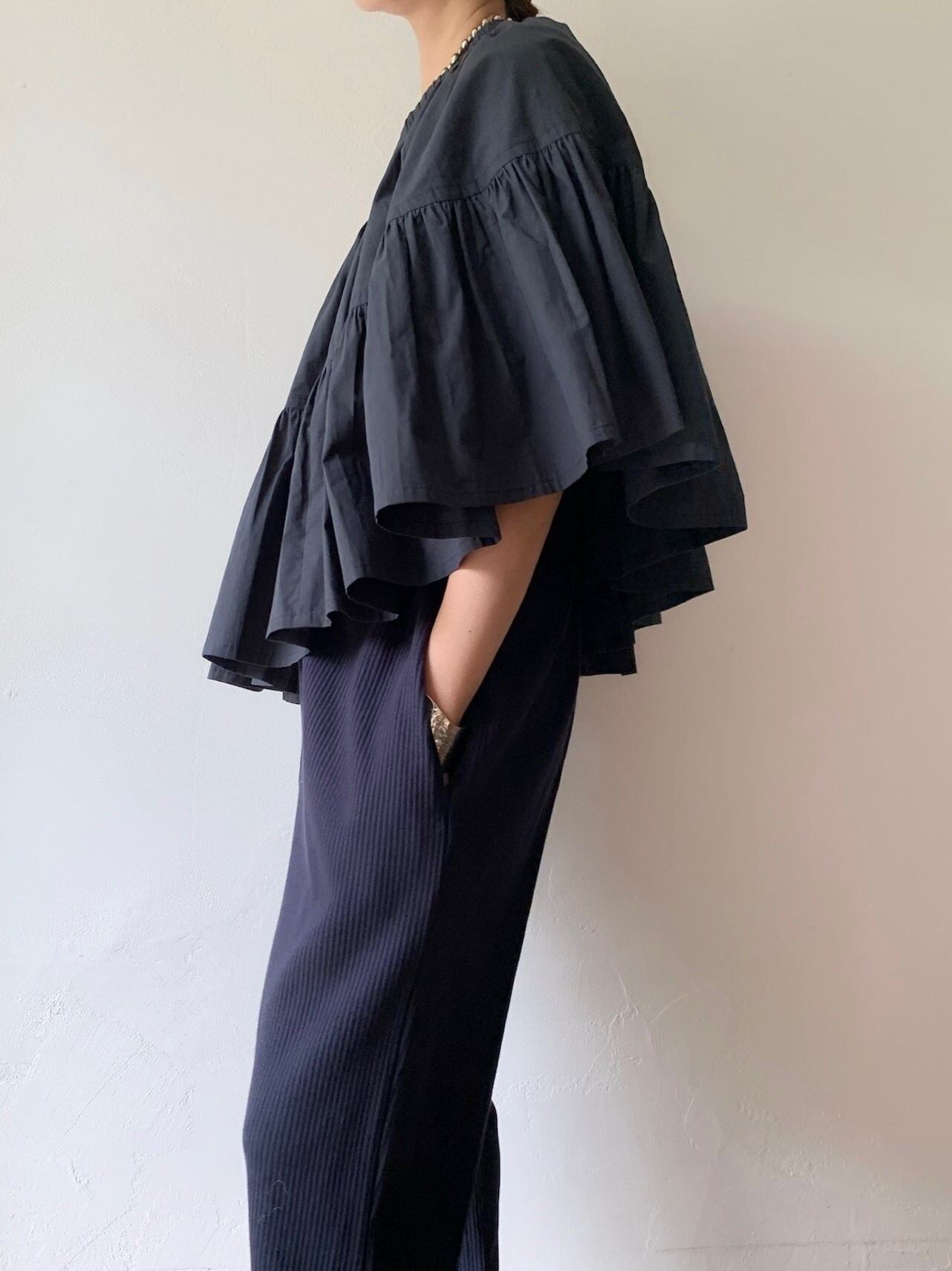 年越セール 美品 papier Denimenfantwrapped skirt Enfant wrapped skirt/Black | papier.official