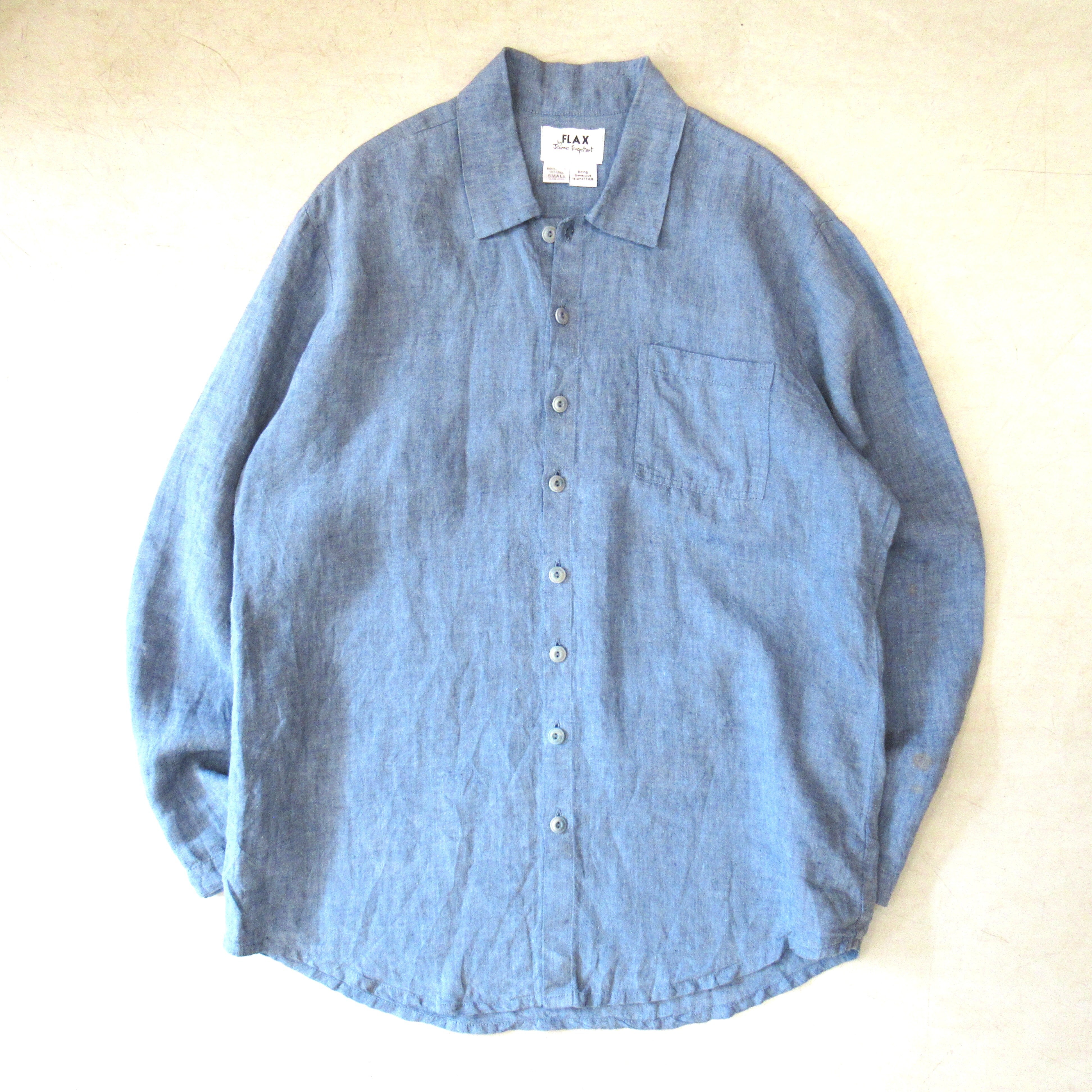 90S FLAX Linen Shirt【SMALL（実寸XL）】 | drop by