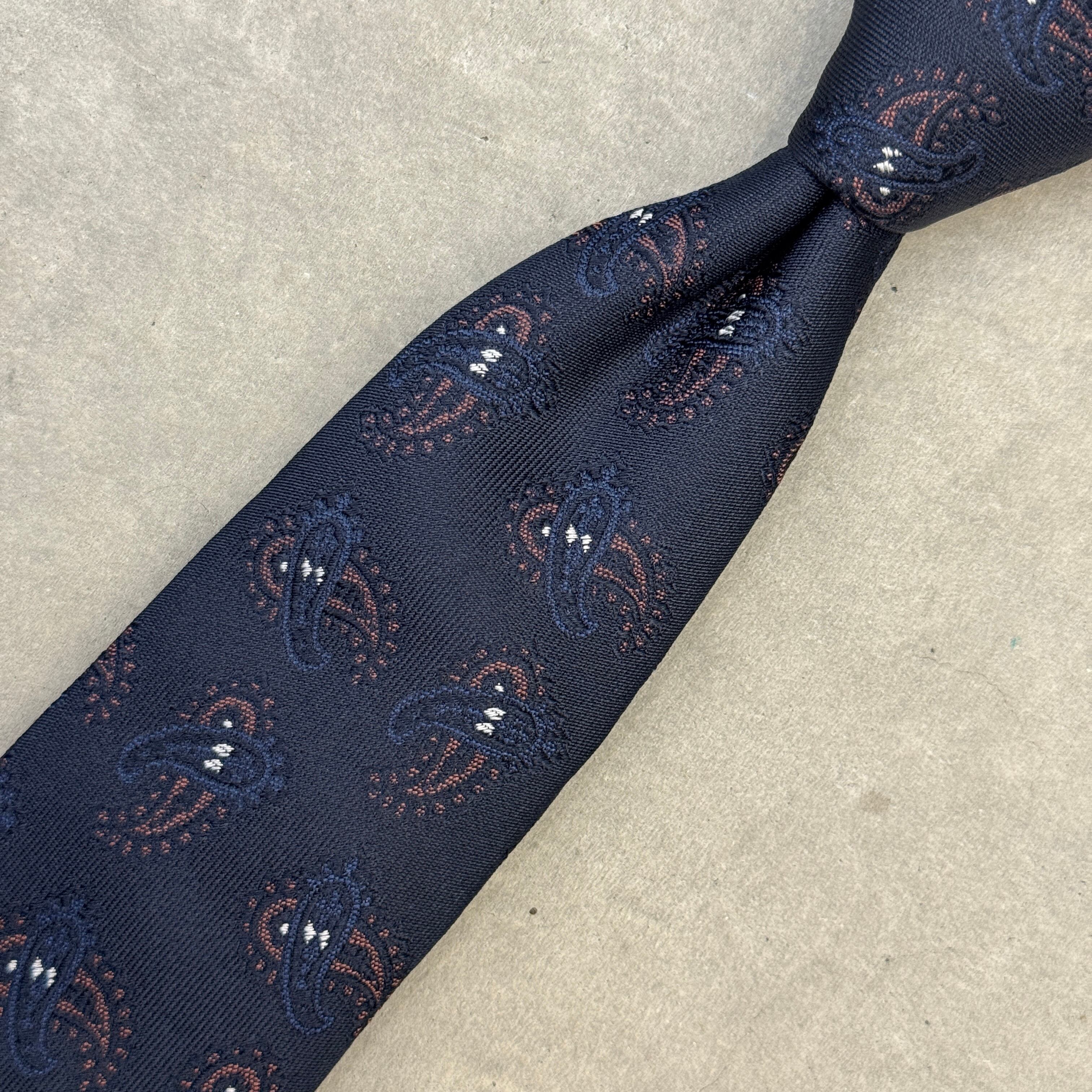 Franco Minucci Tie Navy Paisley | ASSET VINTAGE アセットヴィンテージ