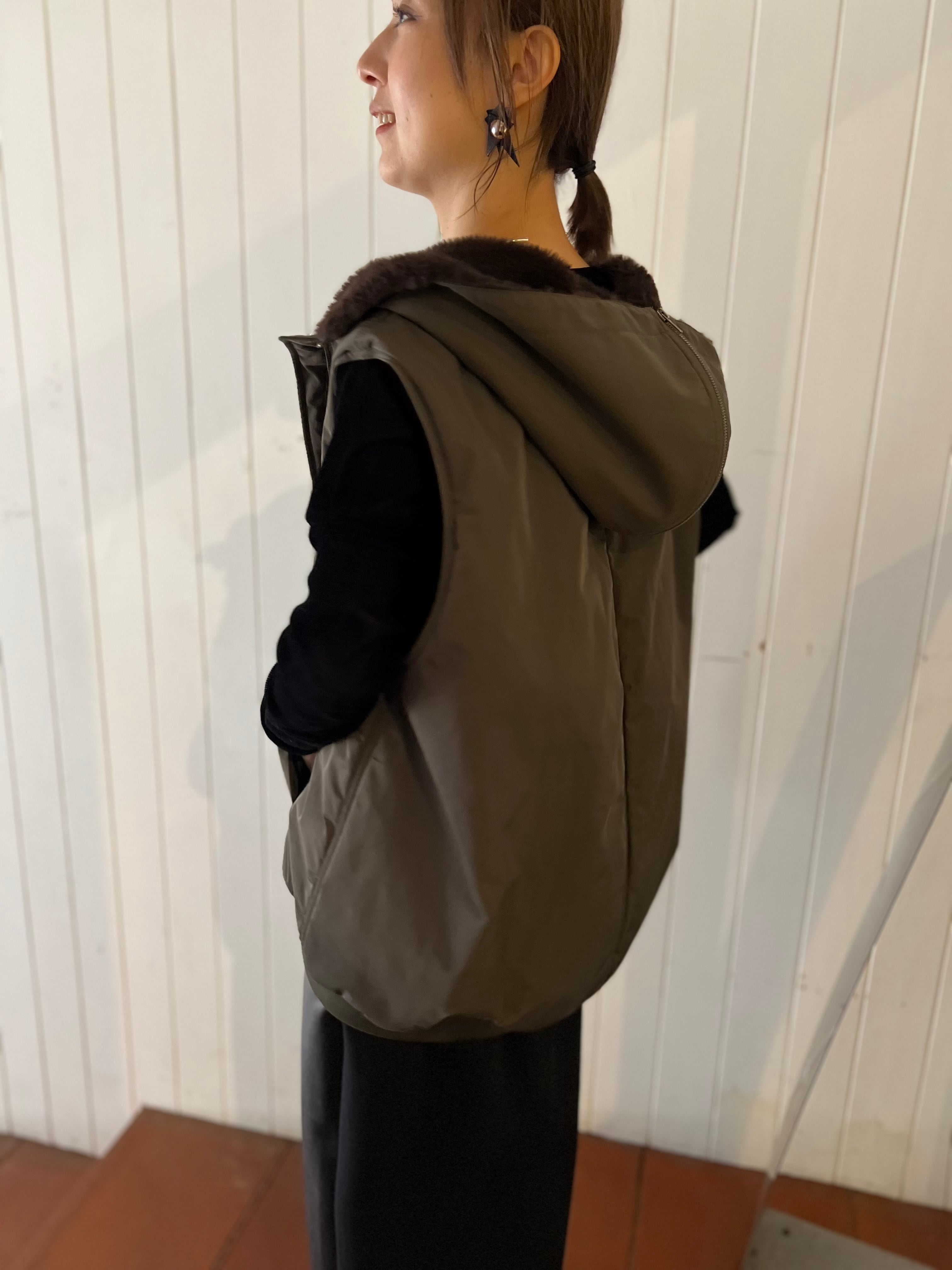 CHIGNON】フードZIPモッズベスト〔4744-042MK〕 | select clothes MIEL
