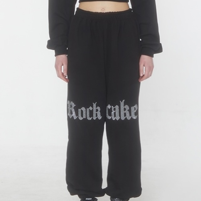 [ROCKCAKE] Half Crystal Jogger Pants - Black 正規品 韓国ブランド 韓国通販 韓国代行 韓国ファッション パンツ