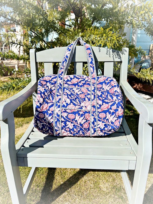《Botanical Boston Bags ⑦》Navy × Red