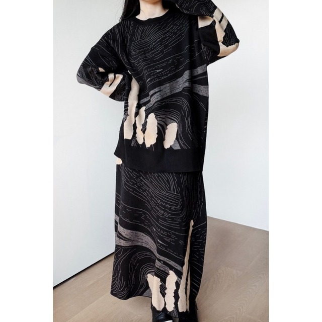 Abstract pattern knit set up C1640
