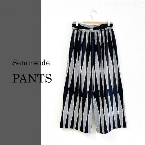 セミワイドパンツ／フリーサイズ／アフリカンプリント（sw-17）