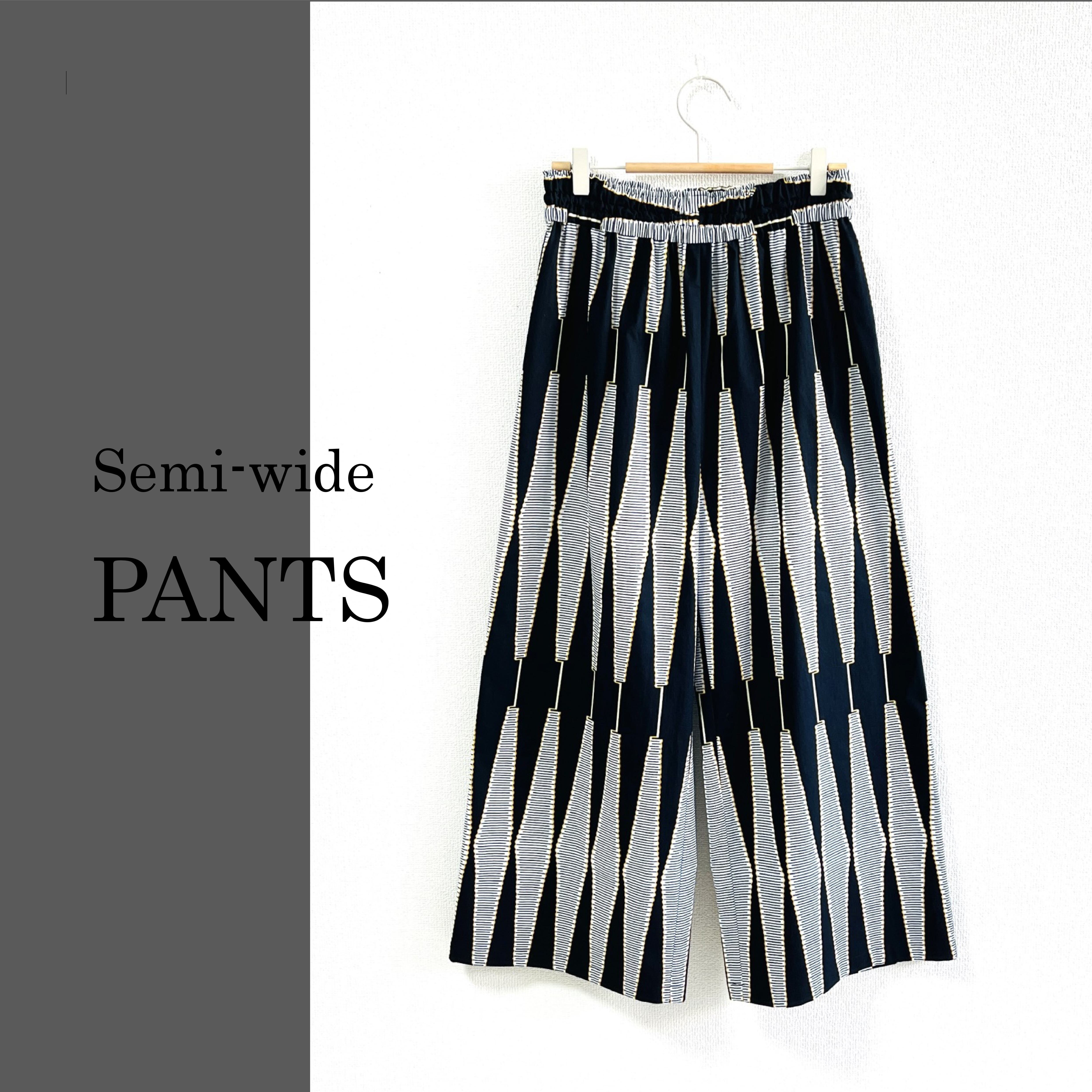 セミワイドパンツ/フリーサイズ/アフリカンプリント(sw-17)