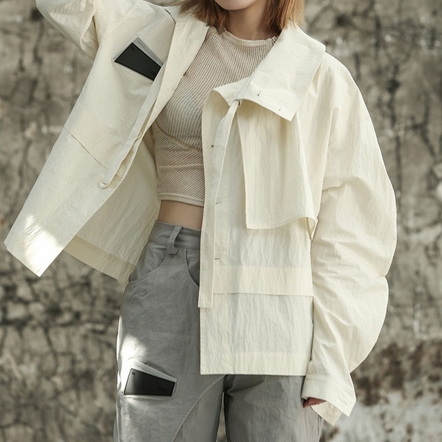 オーバーサイズスタンドカラーブルゾン　D0089