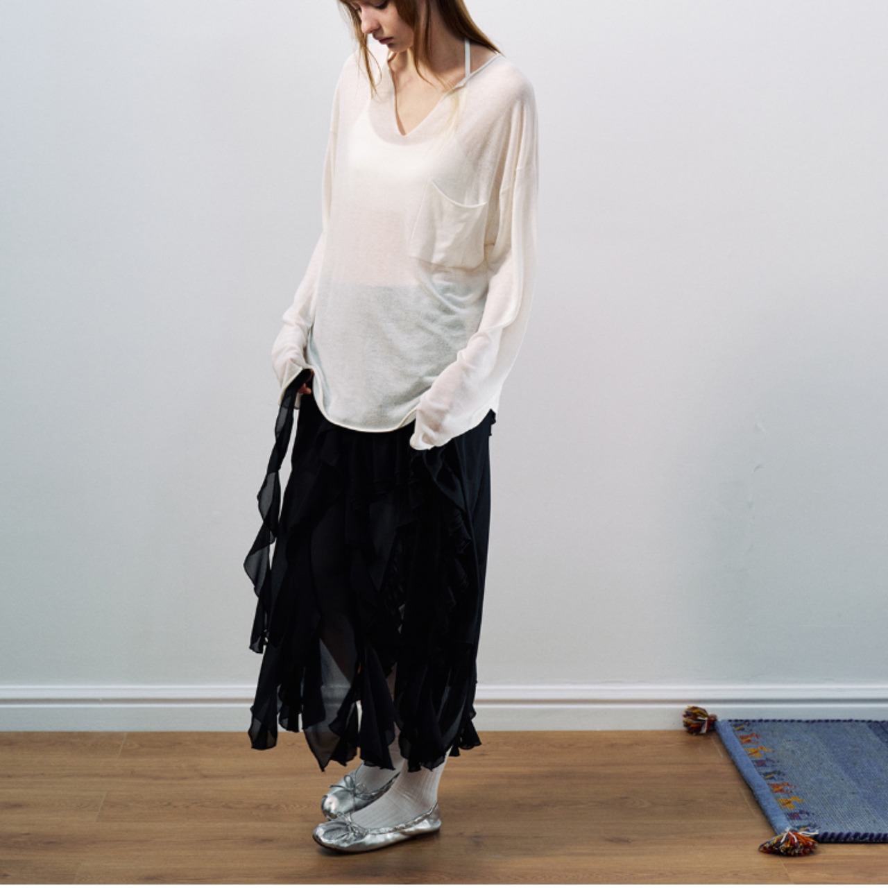 Cascade Chiffon Frill Skirt F0581