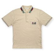 GREENCLUBS グリーンクラブ カラフル刺繍入り 鹿の子 半袖 ポロシャツ サイズ 3 /ベージュ/メンズ/ライカ/日本製