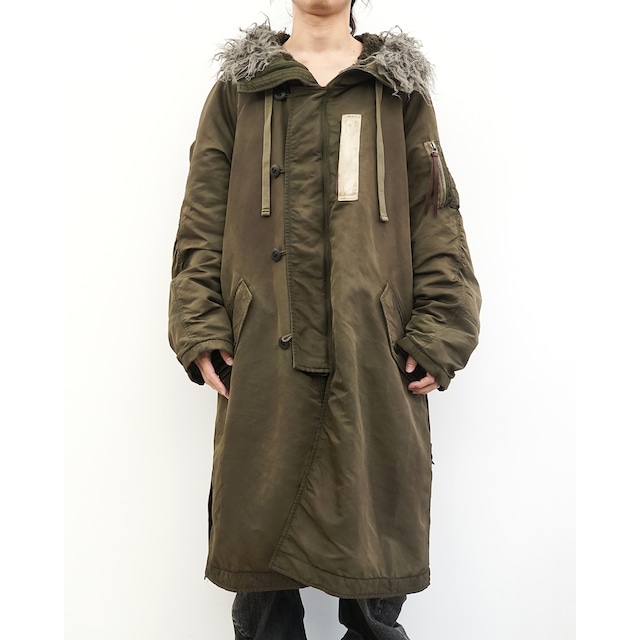 [The Viridi-anne] (ザヴィリディアン) VI-4003-06 N-3B HOODED COAT (OLIVE DARB)