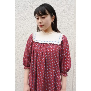 darkred flower onepiece