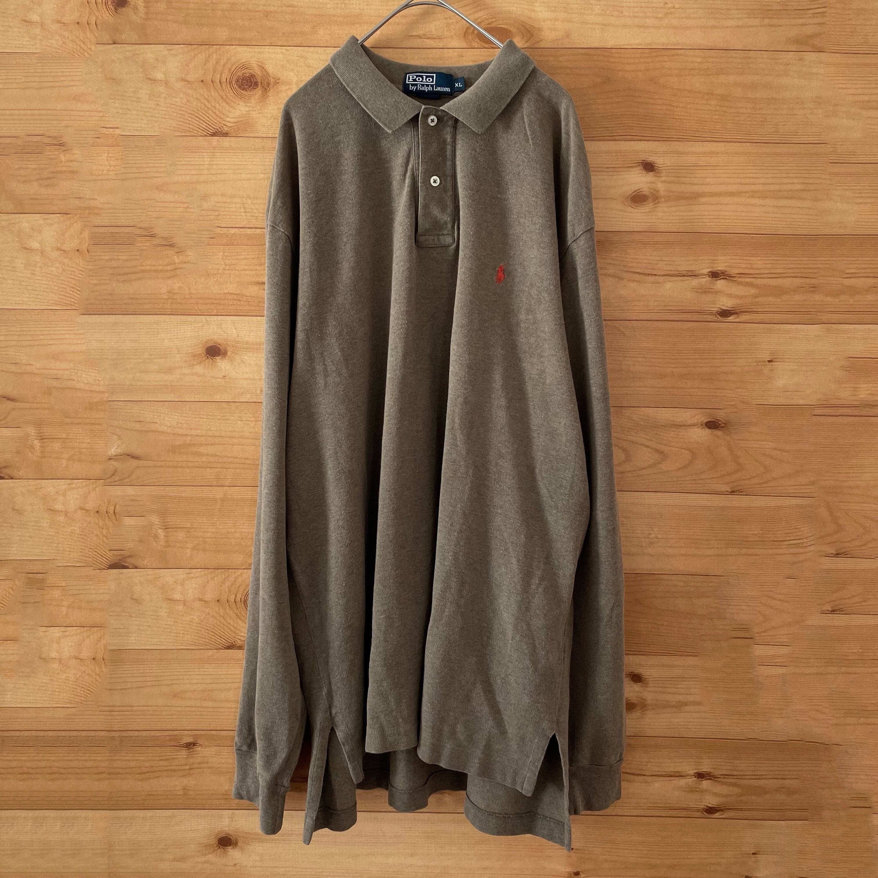 Polo by Palph Lauren】長袖ポロシャツ X-Large ビッグサイズ 刺繍ロゴ