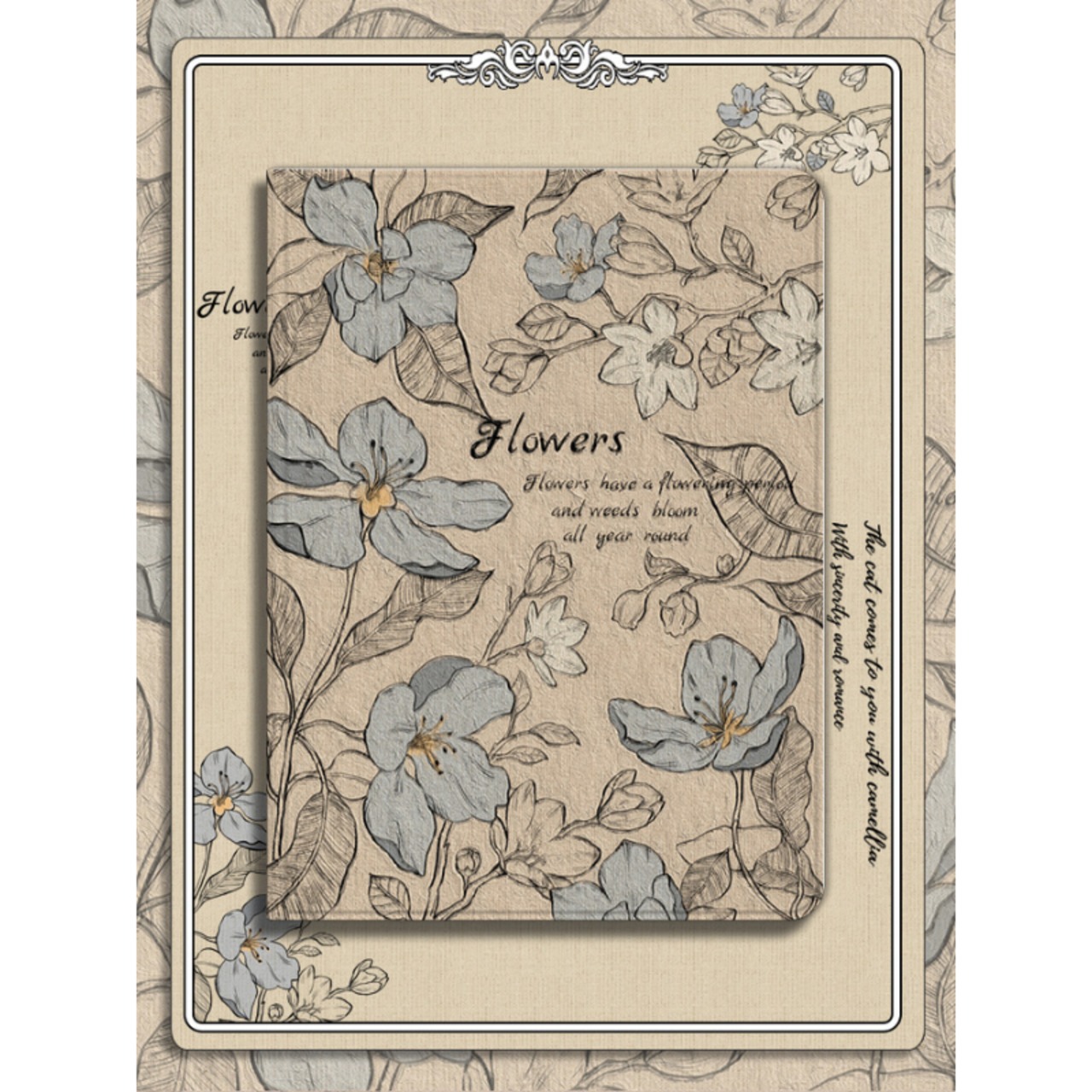 レトロフラワーiPadケース A10324