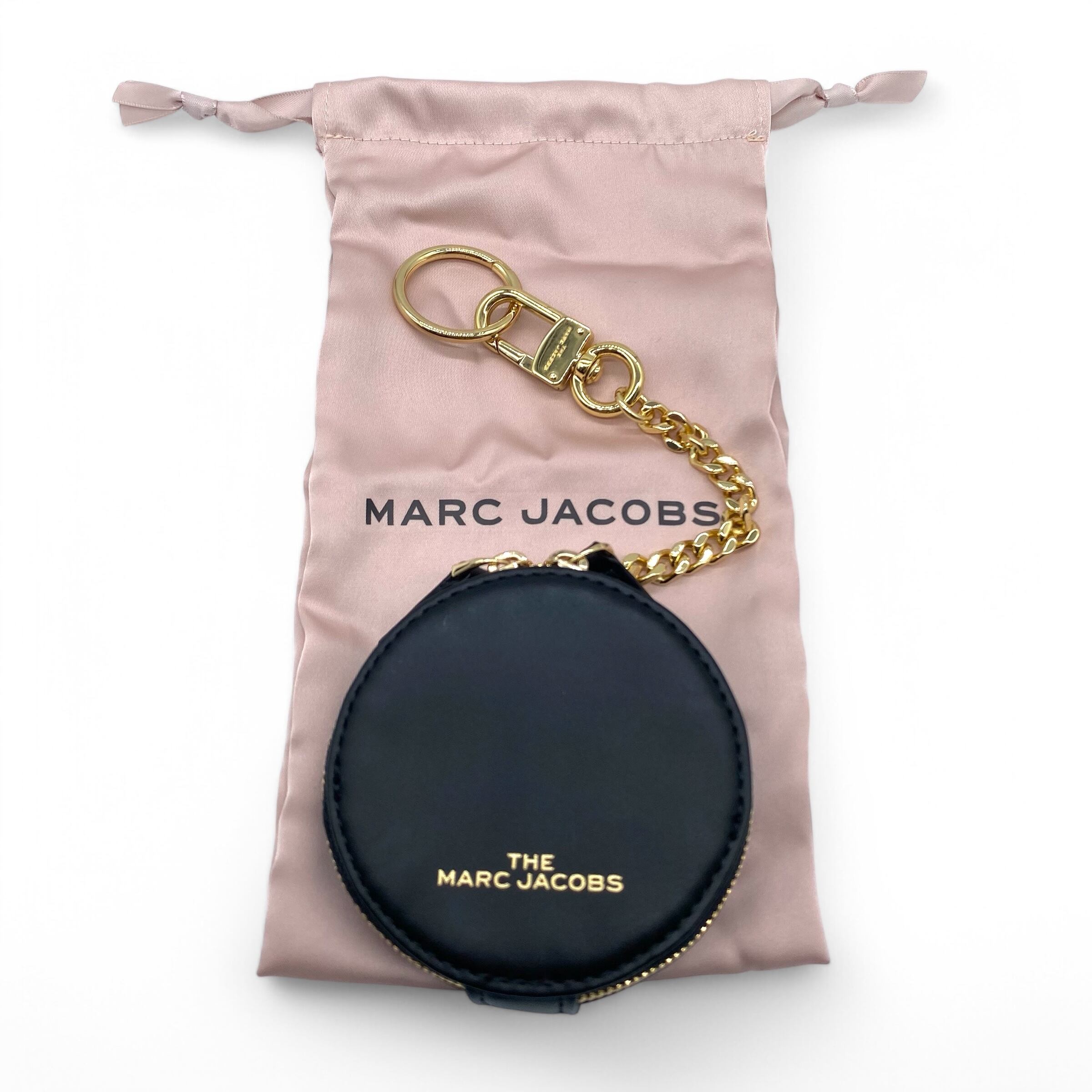MARC JACOBS Leather Coin Case Black/Gold / マークジェイコブス