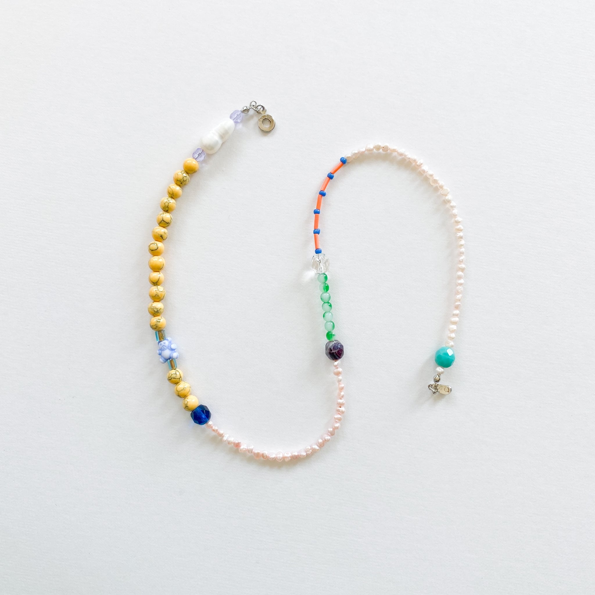 淡水パールとビーズのネックレス