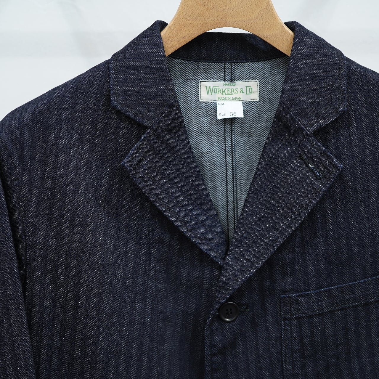 Workers（ワーカーズ） ラウンジジャケット インディゴヘリンボーン