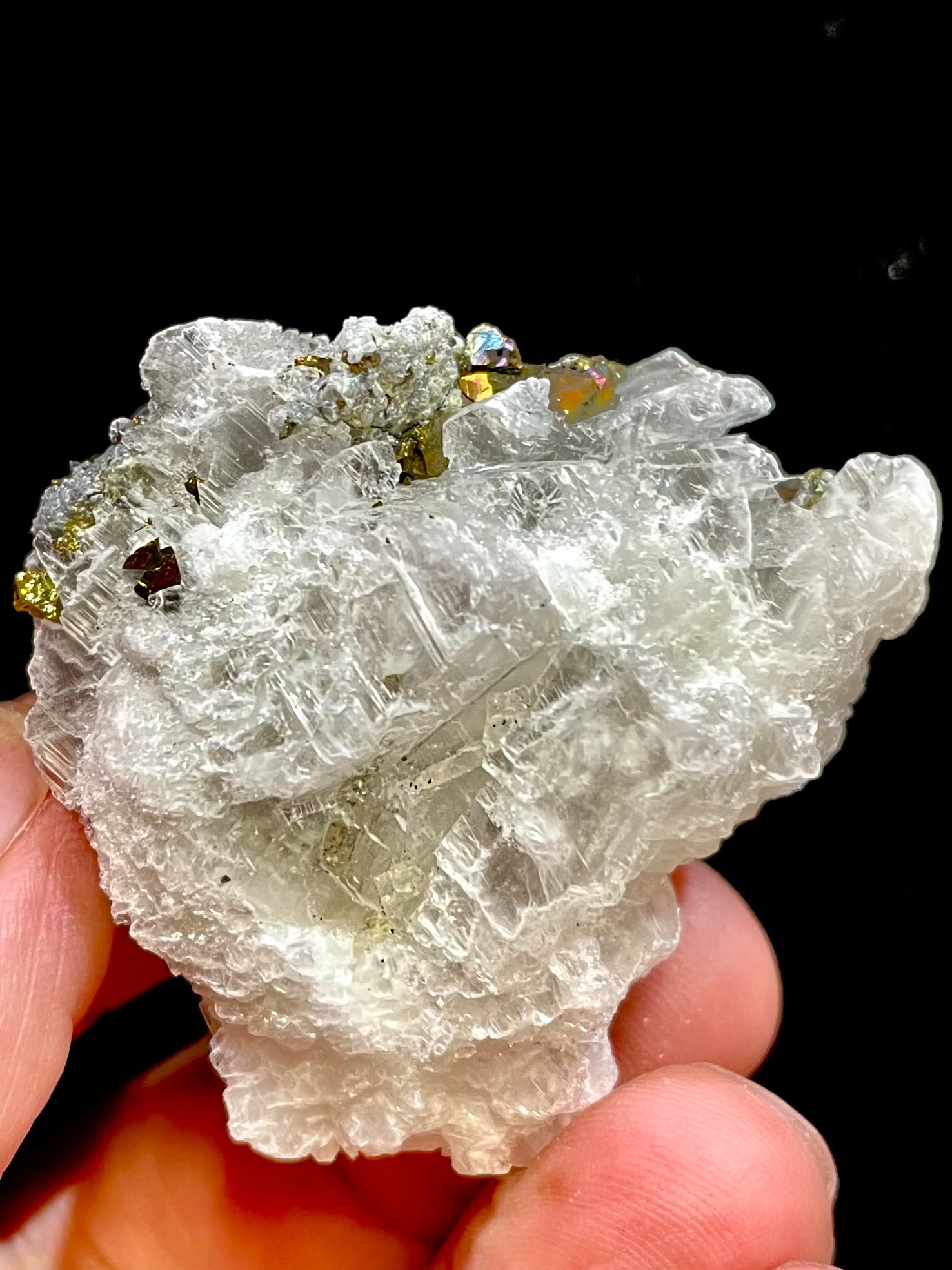 ⁄ 水晶 黄銅鉱 & Quartz ) チャルコパイライト ( レッドクォーツ