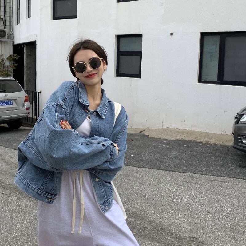 ショートジャケット オータムルーズスタンダードトップス ロング レトロ ストリート 秋物 ドラファッションホール47105905338