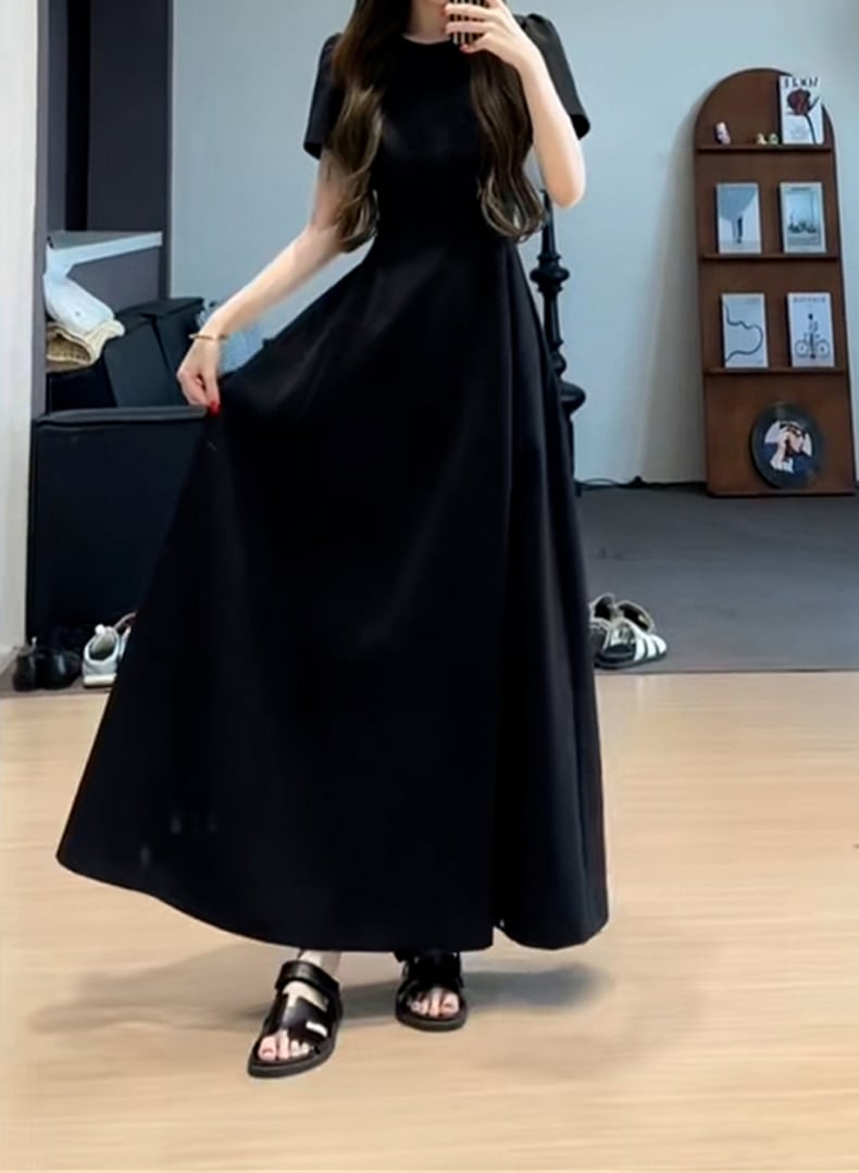 フランス風黒いワンピース女性用夏季2024新作ウエストシェイプ フランス風黒いワンピース女性用夏季2024新作ウエストシェイプ