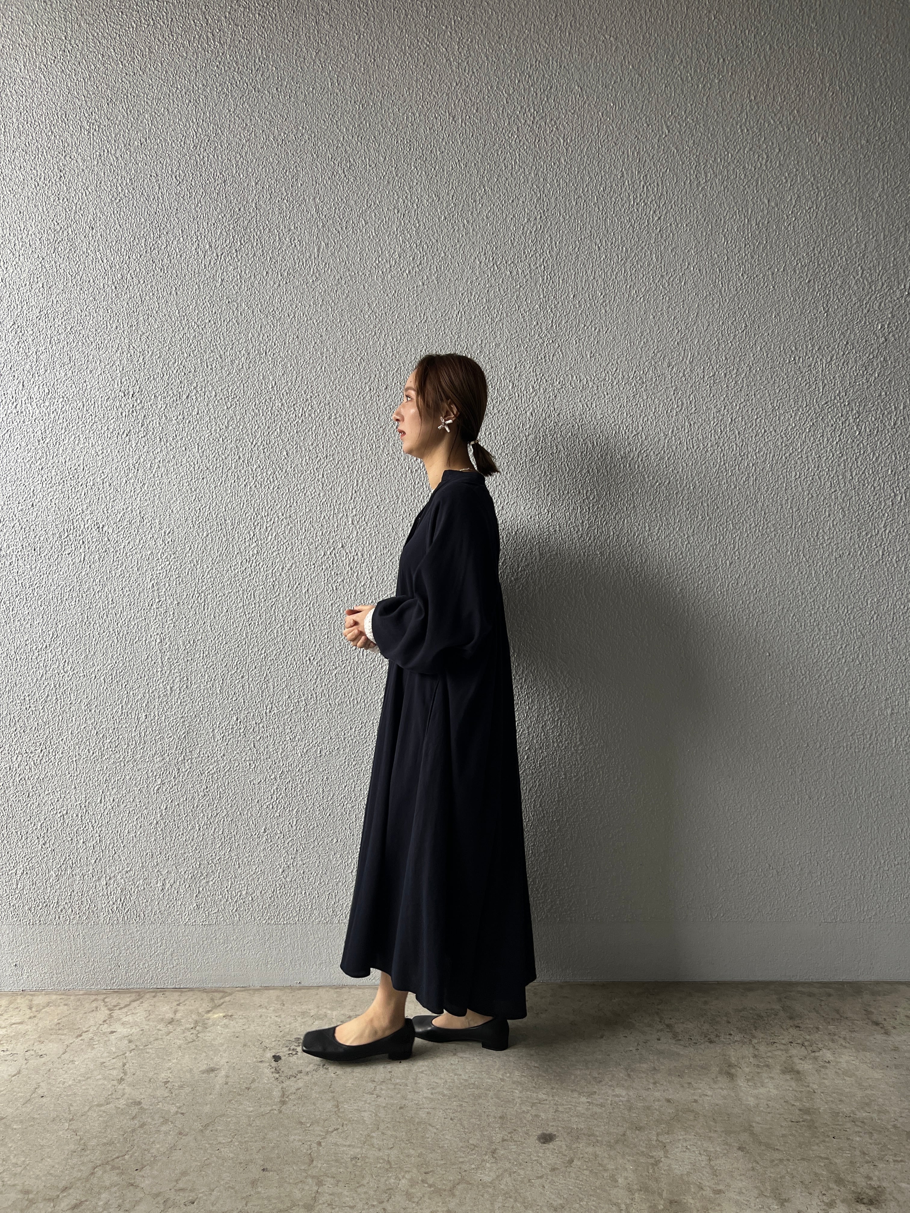 【PASSIONE】高島ちぢみ長袖ワンピース 616101