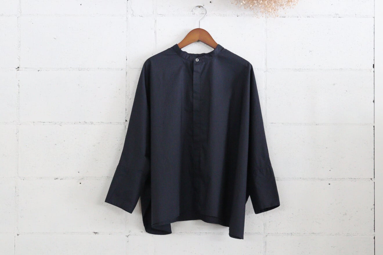 universal tissu ナチュラルタイプライターバンドカラーポンチョシャツ
