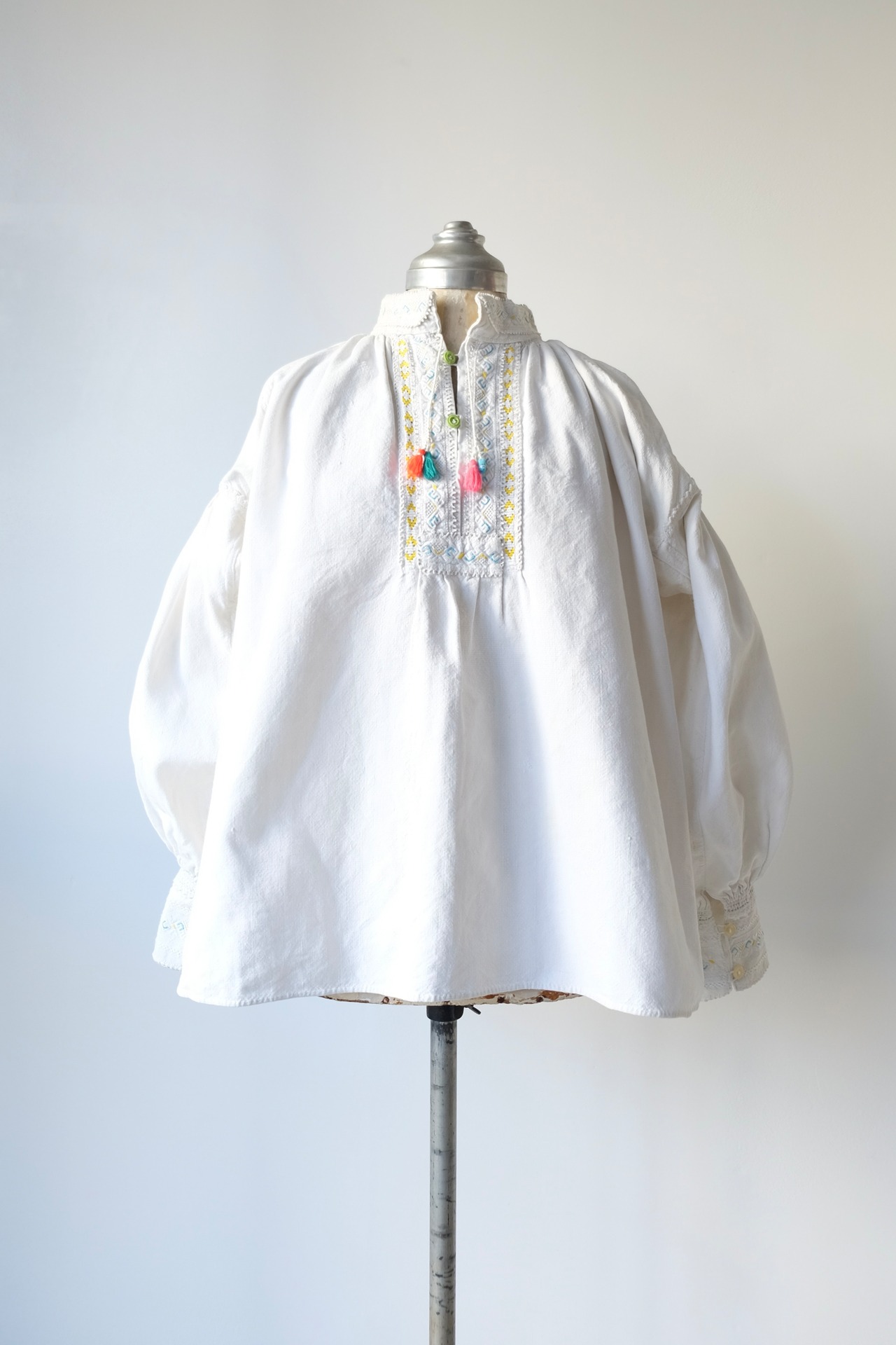 Romanian pastel colors embroidered blouse