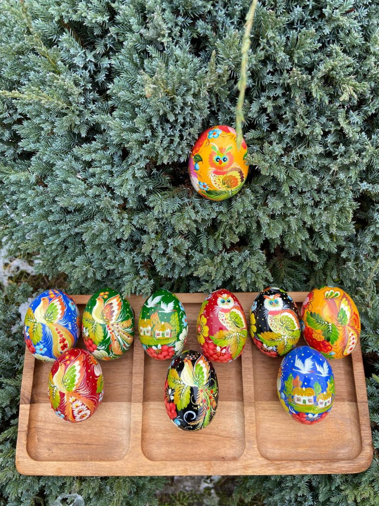 ペトリキウカ塗りのイースター・エッグ 7cm　ホメンコ作 - 6