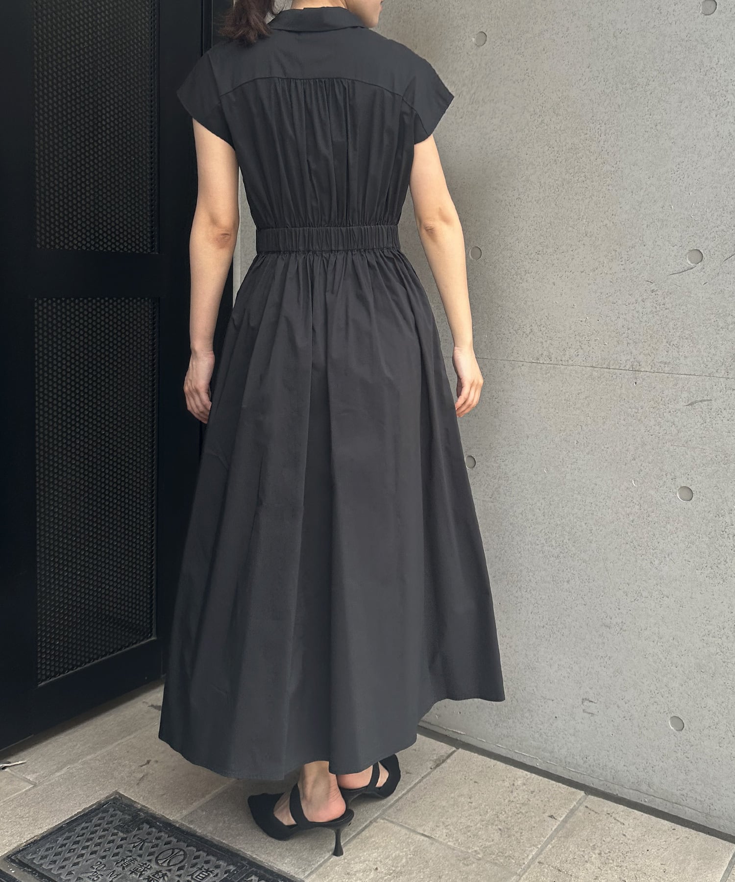 テンセルコットンシャツワンピース D/ブラック 38 | troisiemechaco